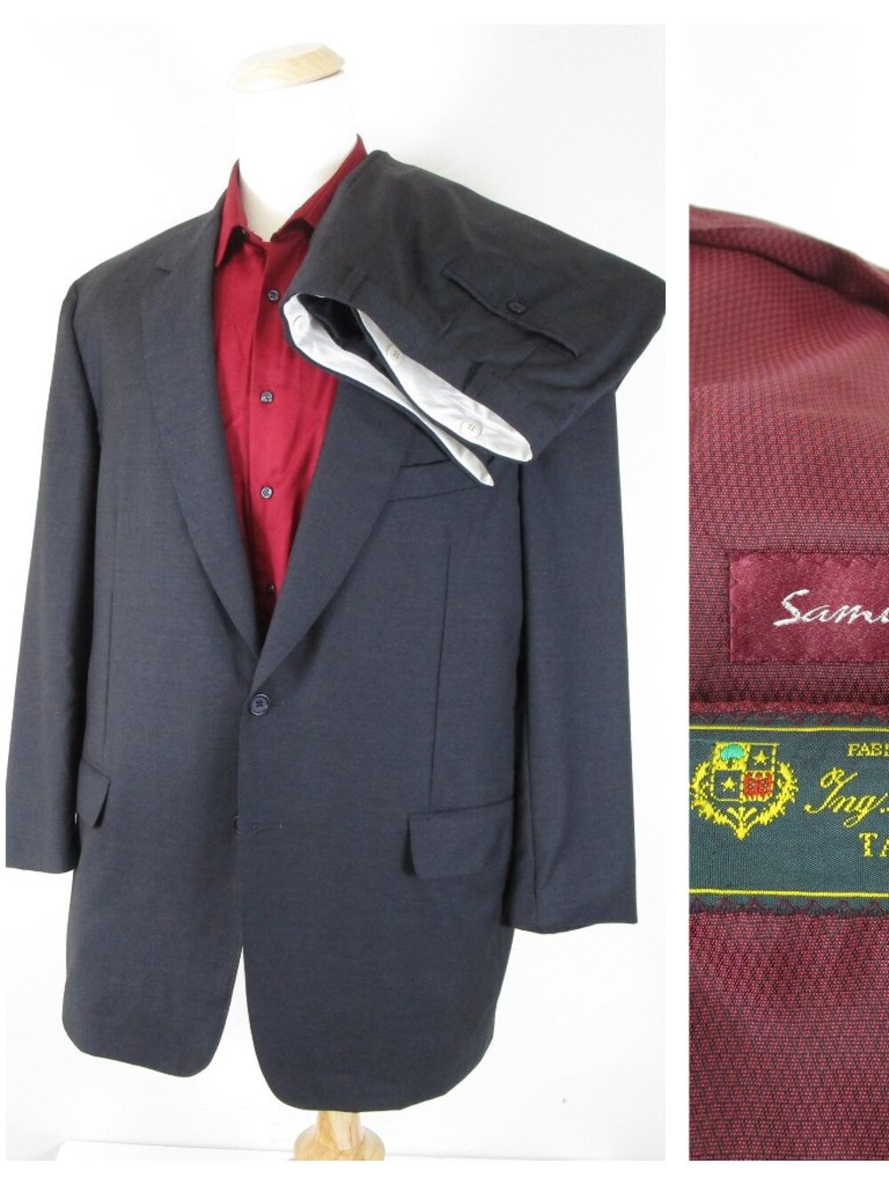 Samuelsohn Loro Piana Tasmanian Super 120's Gray Suit Size 48L Pants 40 X 32
